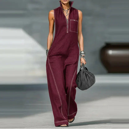 Marielle | Zip-Front Wide-Leg Jumpsuit