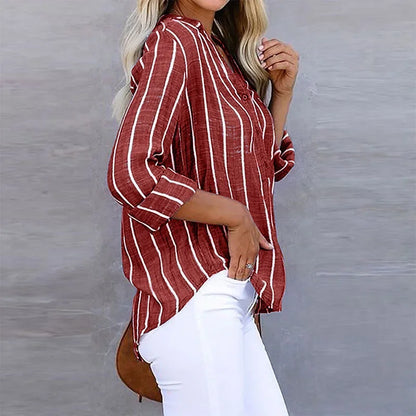 Lunelle | Striped V-Neck Summer Shirt