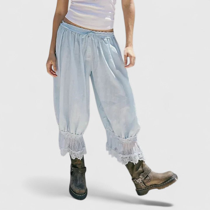 Viera | Lace Patchwork Wide Leg Pants