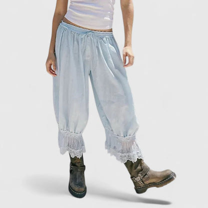 Viera | Lace Patchwork Wide Leg Pants