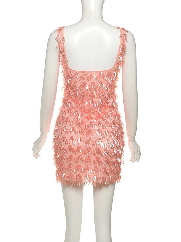 Vivienne | Feather Fringe Mini Dress