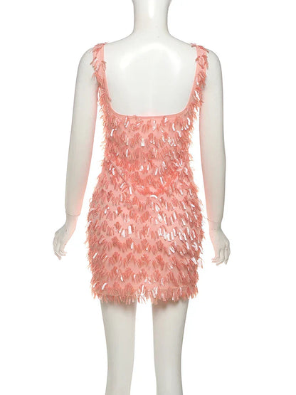 Vivienne | Feather Fringe Mini Dress