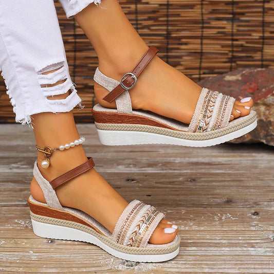 Camila | Boho Beaded Flat Sandals