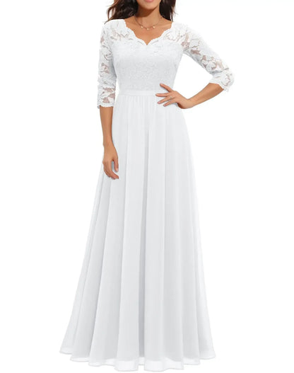 Maëva | Romantic Lace Maxi Dress