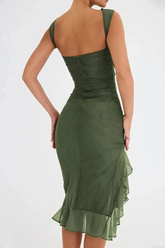 Magnolia | Ruched Sleeveless Midi Dress