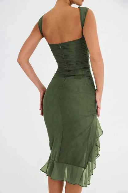 Magnolia | Ruched Sleeveless Midi Dress