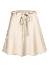 Orlina | Satin Drawstring Mini Skirt