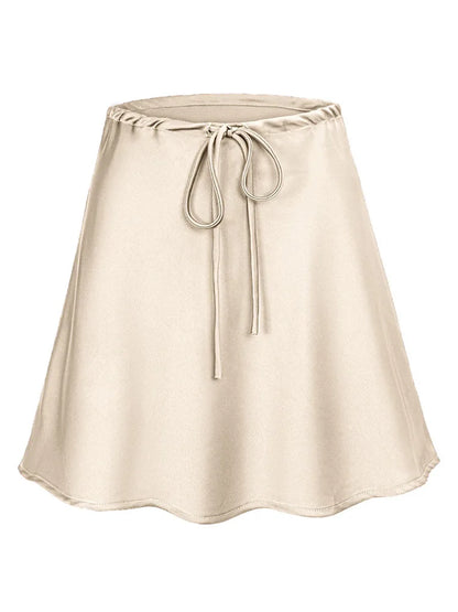 Orlina | Satin Drawstring Mini Skirt