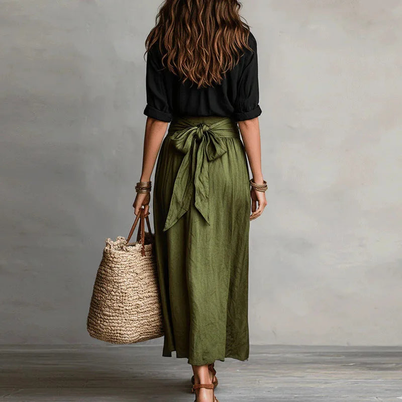 Tamsin | Tie-Waist Top and Midi Skirt Set
