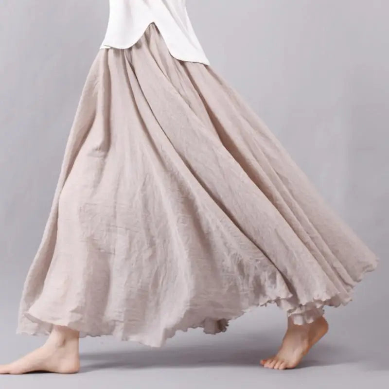 Lunara | Flowy Linen Maxi Skirt