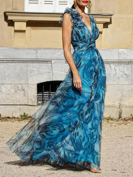 Anabella | Floral Print Maxi Wedding Guest Dress