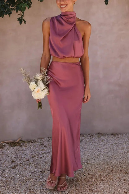 Noelle | Satin Evening Maxi Dress