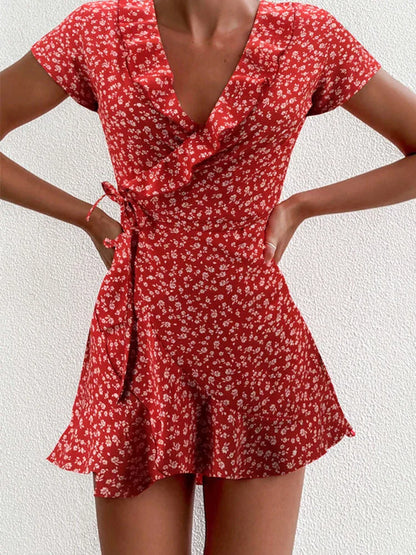 Chloe | Floral Wrap Mini Dress