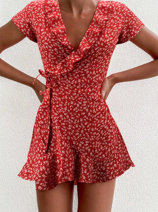 Chloe | Floral Wrap Mini Dress