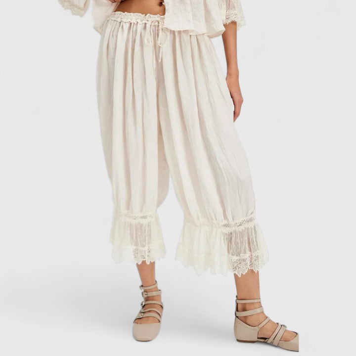 Viera | Lace Patchwork Wide Leg Pants