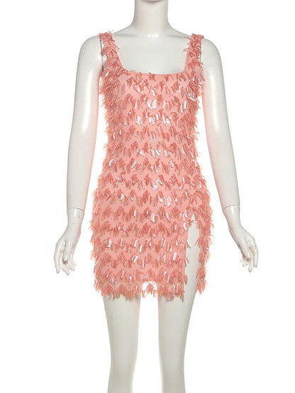 Vivienne | Feather Fringe Mini Dress