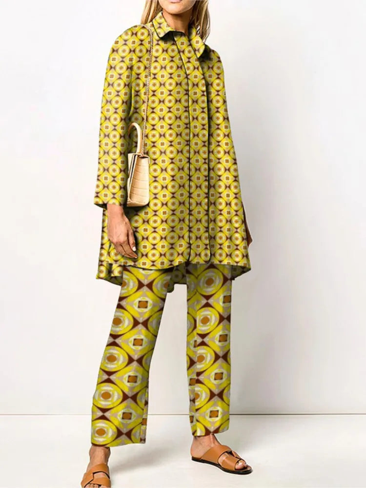 Cyrielle | Vintage Print Blouse & Trouser Set