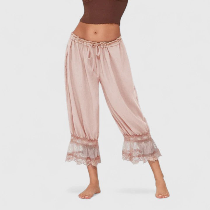Viera | Lace Patchwork Wide Leg Pants
