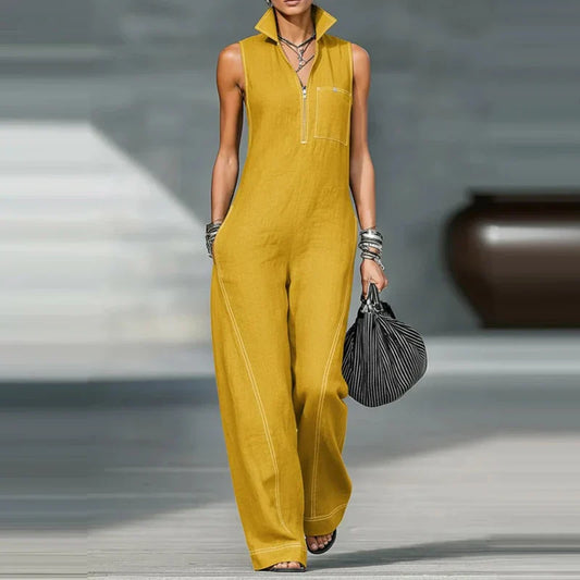 Marielle | Zip-Front Wide-Leg Jumpsuit