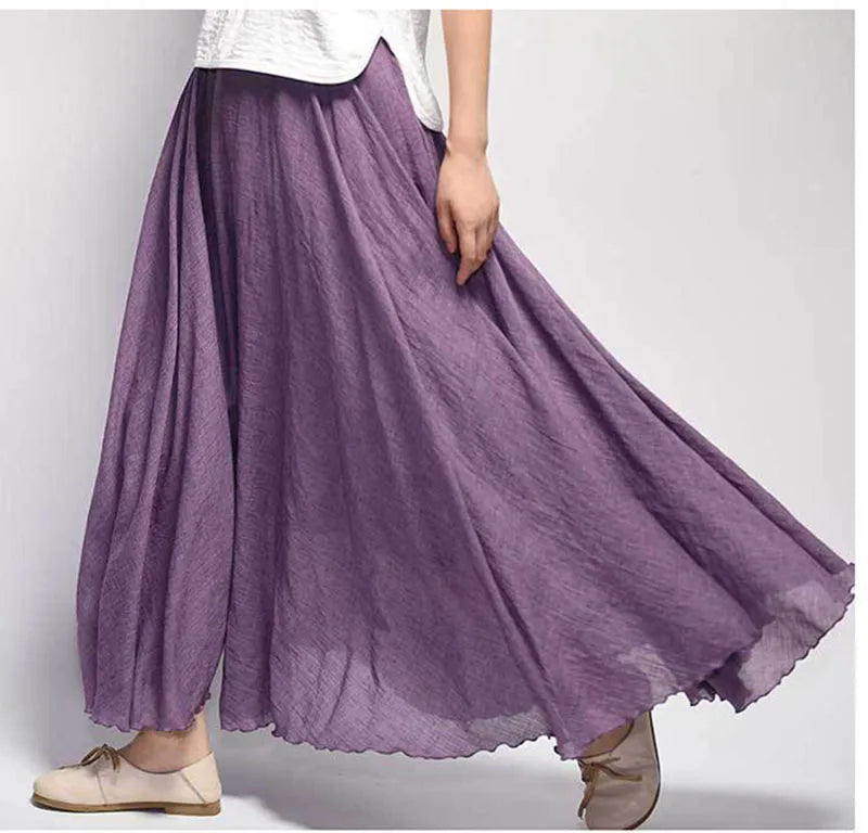 Lunara | Flowy Linen Maxi Skirt