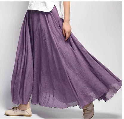 Lunara | Flowy Linen Maxi Skirt