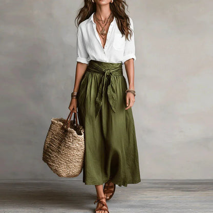 Tamsin | Tie-Waist Top and Midi Skirt Set
