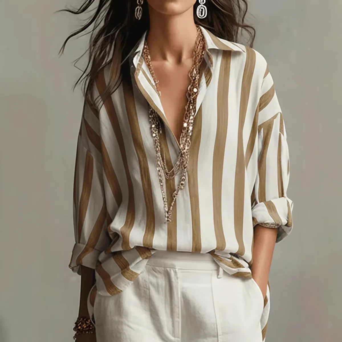 Aurelia | Striped Linen Shirt