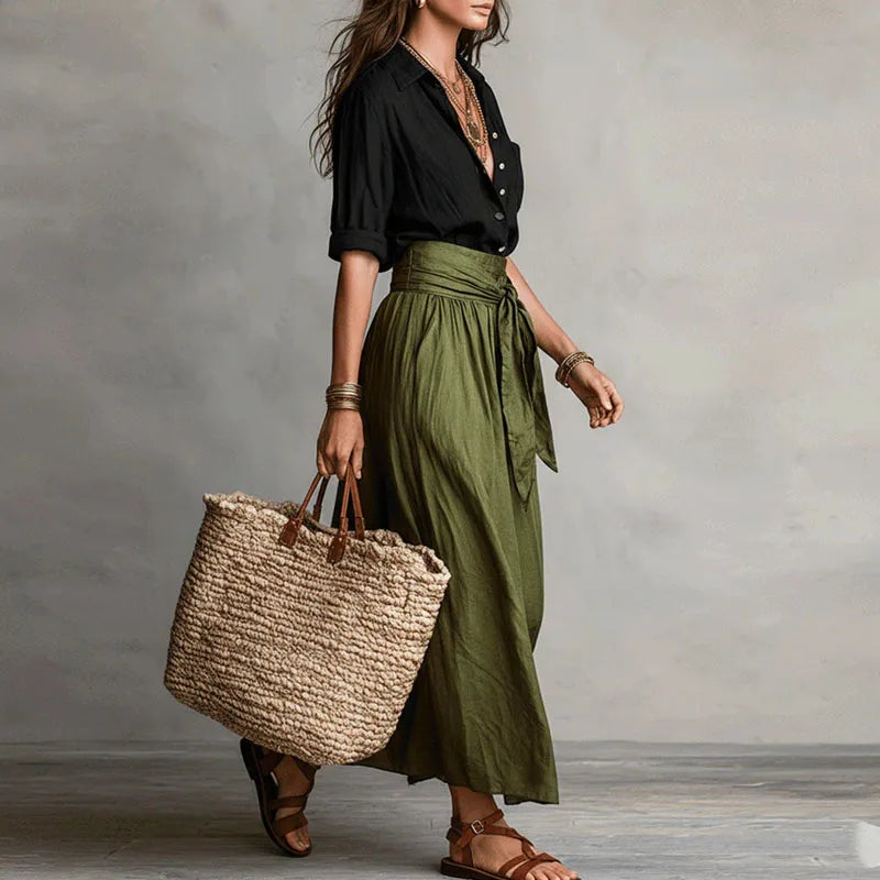 Tamsin | Tie-Waist Top and Midi Skirt Set
