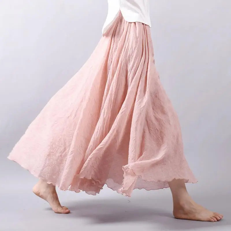 Lunara | Flowy Linen Maxi Skirt