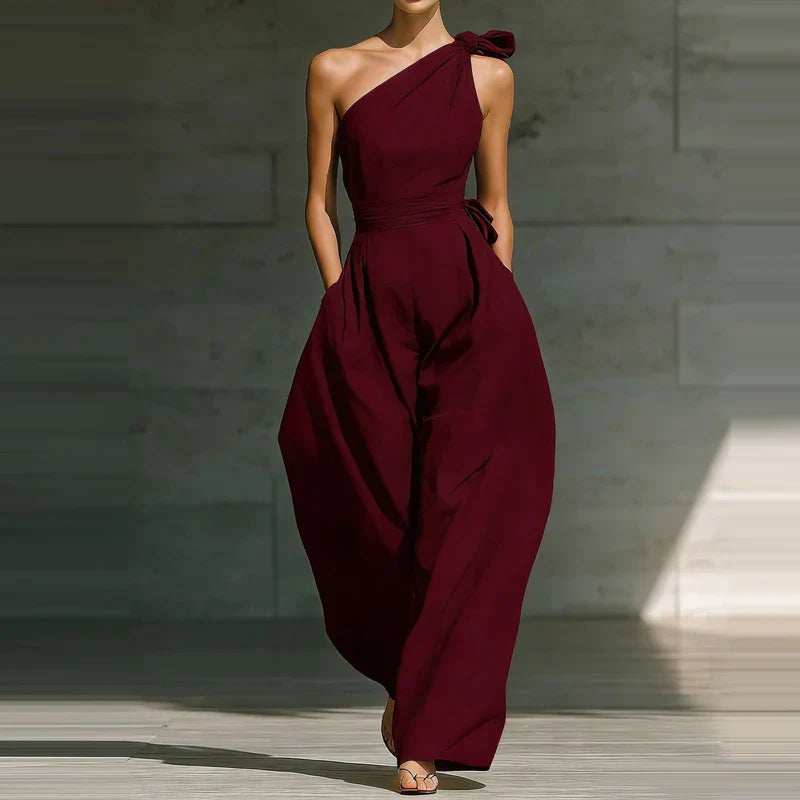 Arielle | One-Shoulder Wide-Leg Jumpsuit