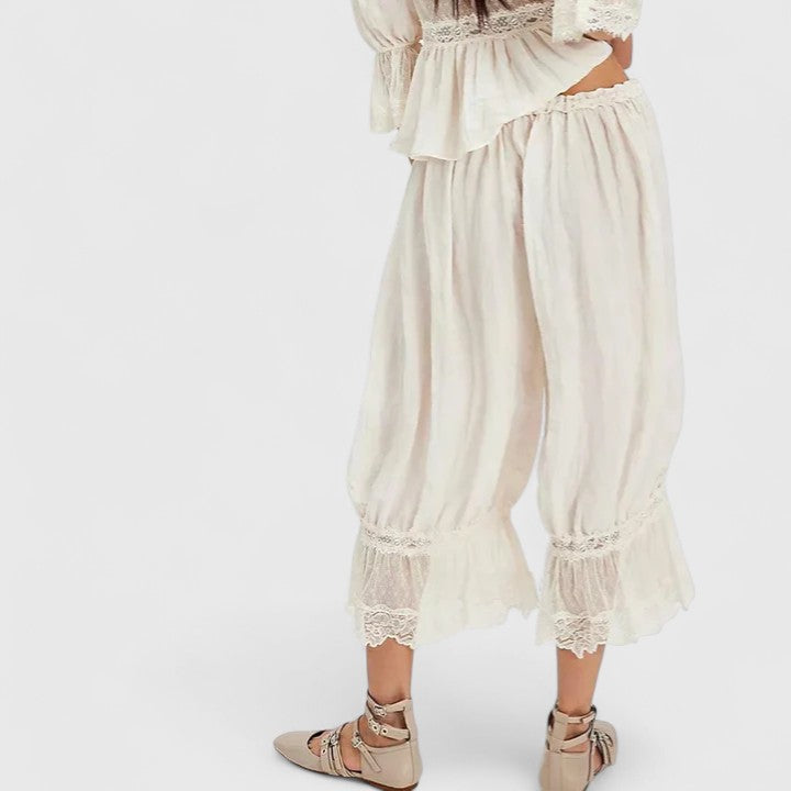 Viera | Lace Patchwork Wide Leg Pants