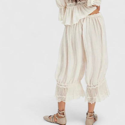 Viera | Lace Patchwork Wide Leg Pants
