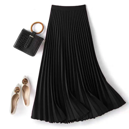 Cassia | Satin Pleated A-Line Skirt