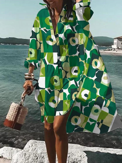 Maren | Printed Summer Shirt Dress