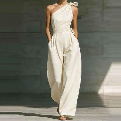 Arielle | One-Shoulder Wide-Leg Jumpsuit