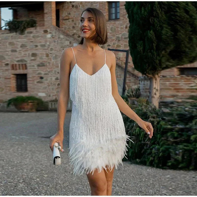 Liorra | Sequin Fringe Mini Dress