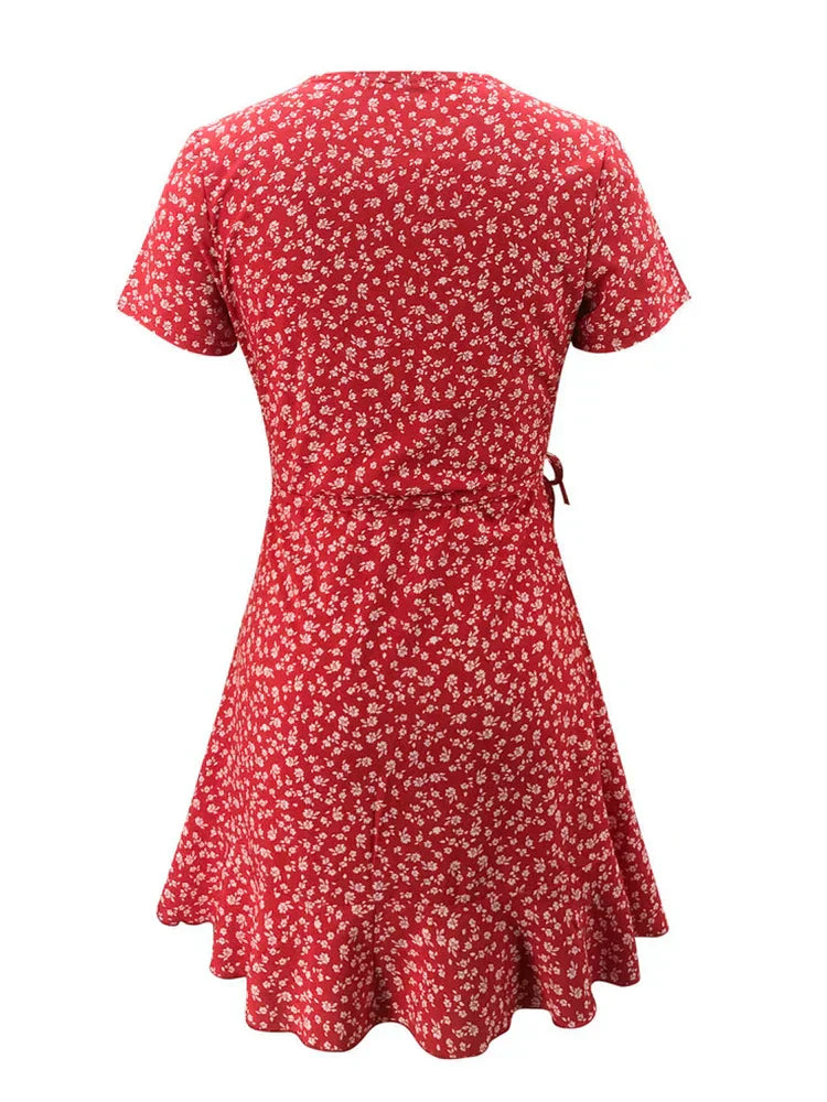Chloe | Floral Wrap Mini Dress