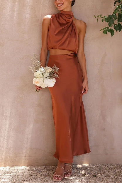 Noelle | Satin Evening Maxi Dress