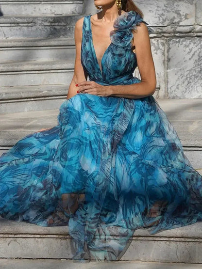 Anabella | Floral Print Maxi Wedding Guest Dress