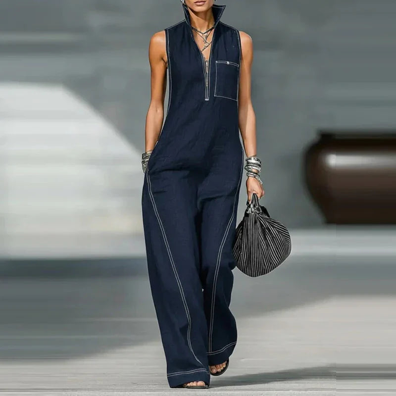 Marielle | Zip-Front Wide-Leg Jumpsuit
