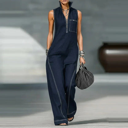 Marielle | Zip-Front Wide-Leg Jumpsuit