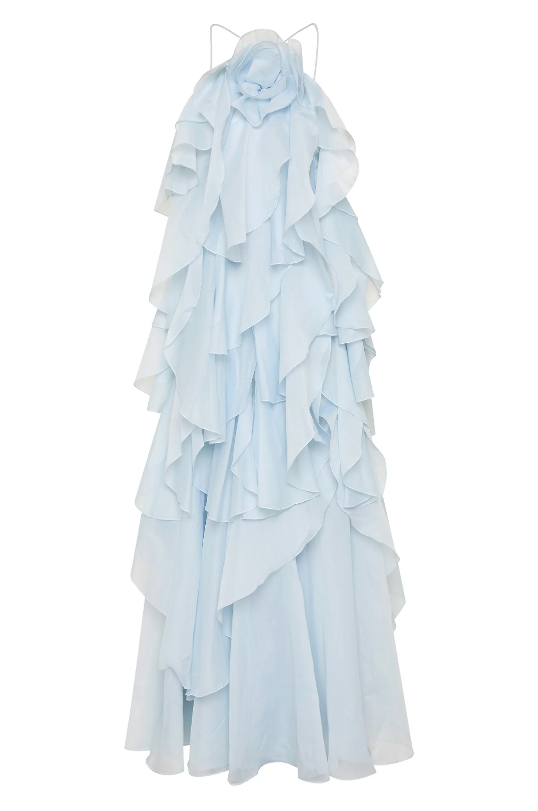 Halla | Halter Ruffle Tiered Maxi Cocktail Dress