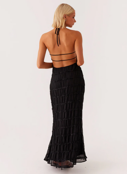 Édith | Halter-Neck Wedding Guest Maxi Dress