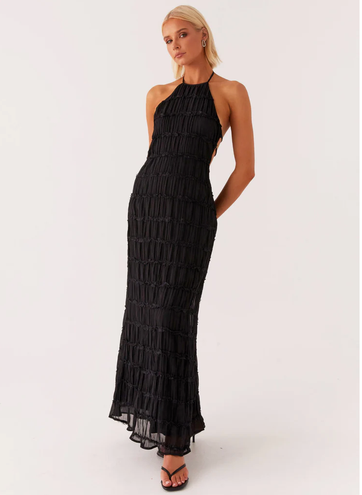 Édith | Halter-Neck Wedding Guest Maxi Dress