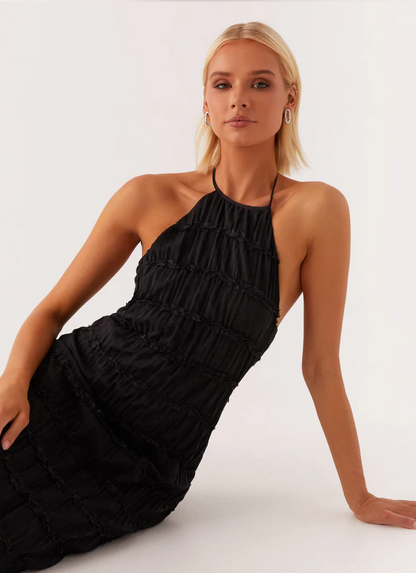 Édith | Halter-Neck Wedding Guest Maxi Dress