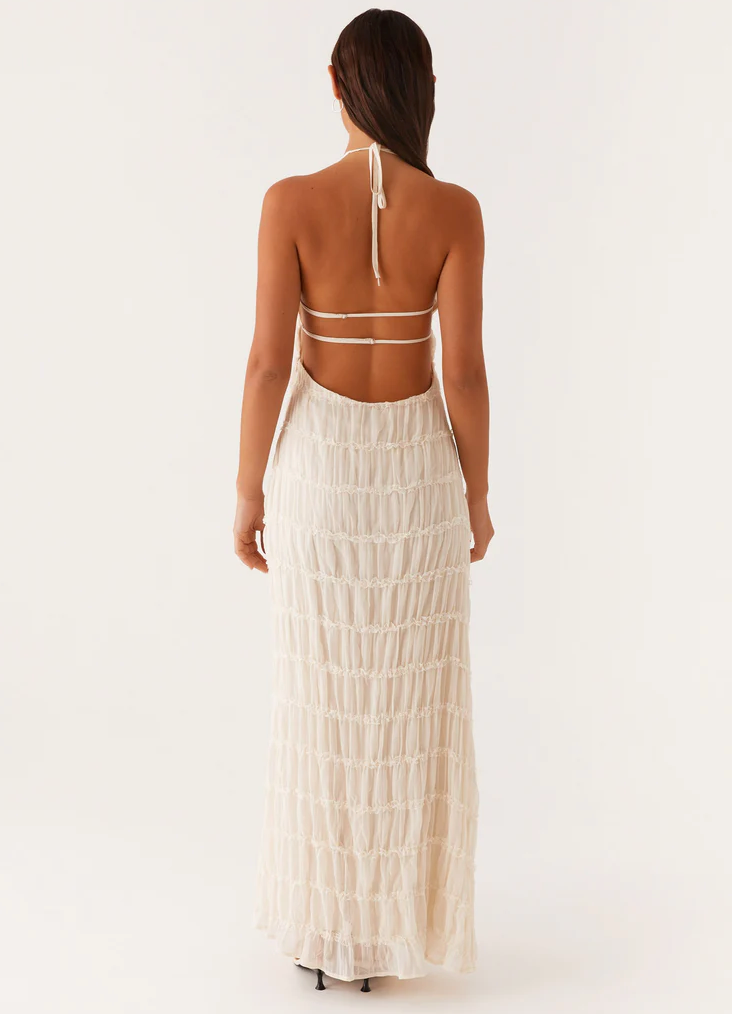 Édith | Halter-Neck Wedding Guest Maxi Dress