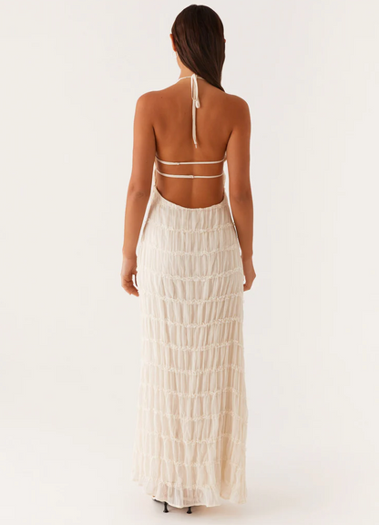 Édith | Halter-Neck Wedding Guest Maxi Dress