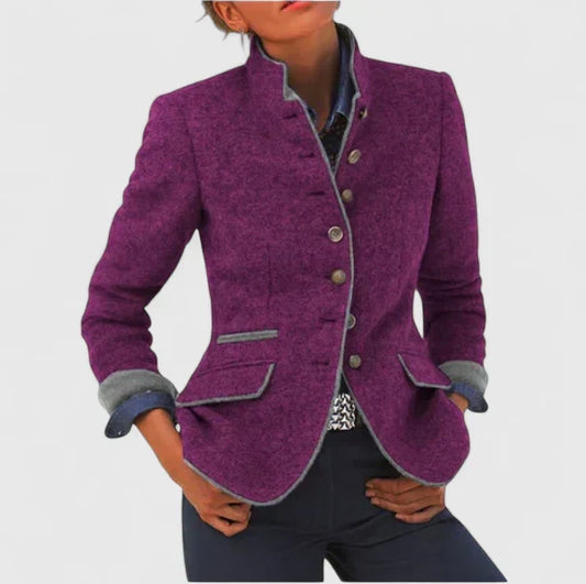 Winona | High Collar Long Sleeve Knit Cardigan
