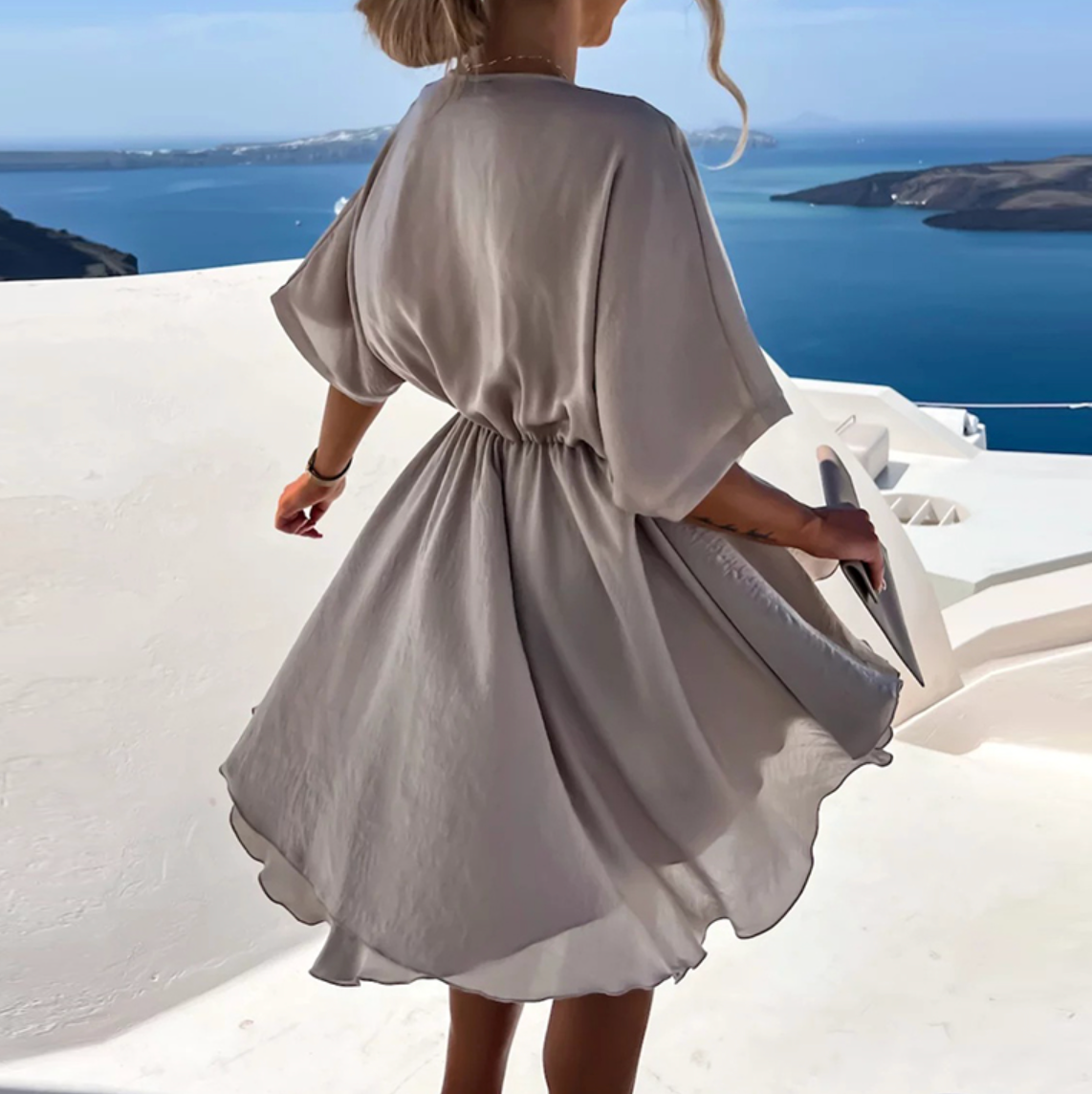 Rose | Long Sleeve Button Front Mini Dress