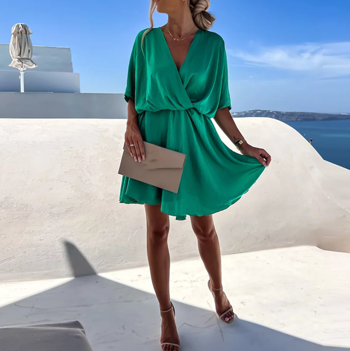 Rose | Long Sleeve Button Front Mini Dress